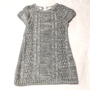 Girl’s Gray Cable-knit Sweater Dress